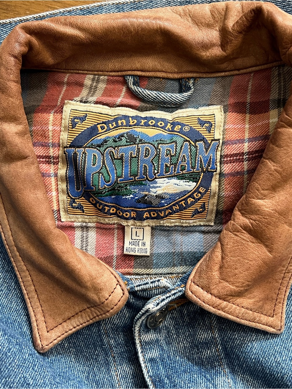 Vintage Dunbrooke Upstream Denim Jacket with Embroidered Logo Size Large - Picture 9 of 13